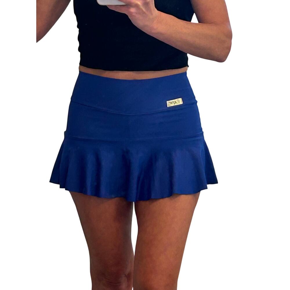 Royal Blue Mini Tennis Skirt 11 inch Built in Shorts Size Small Activewear